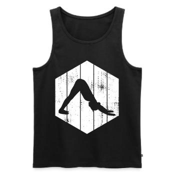 Yogini Sketch - Men's Premium Organic Tank Top - black - Front - AI Model Male 178 light (178cm)