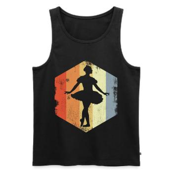 Ballettmädchen Skizze Vintage Look - Männer Premium Bio Tank Top - Schwarz - Vorne - Michal (187cm)