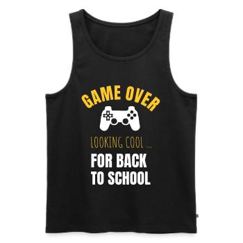 Start of school - Men's Premium Organic Tank Top - black - Front - AI Model Male 178 light (178cm)