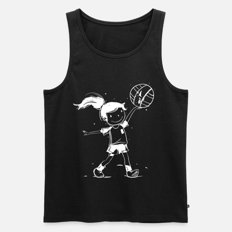 Volleyballerin Mädchen - Männer Premium Bio Tank Top - Schwarz