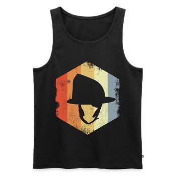 Vintage Feuerwehrhelm - Männer Premium Bio Tank Top - Schwarz - Vorne - AI Model Male 178 light (178cm)