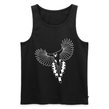 The flight of the white bird - Men's Premium Organic Tank Top - black - Front - AI Model Male 178 light (178cm)