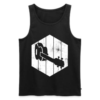 Ukulele Zeichnung - Männer Premium Bio Tank Top - Schwarz - Vorne - AI Model Male 178 light (178cm)