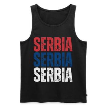 Fierté serbe, drapeau de la Serbie - Débardeur bio Premium Homme - noir - Devant - AI Model Male 178 light (178cm)