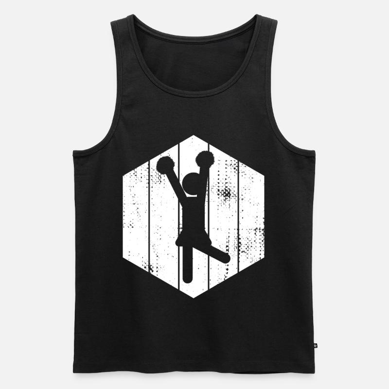 Lustige Cheerleader Strichmännchen - Männer Premium Bio Tank Top - Schwarz