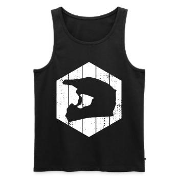 Motocross Helm - Männer Premium Bio Tank Top - Schwarz - Vorne - Michal (187cm)
