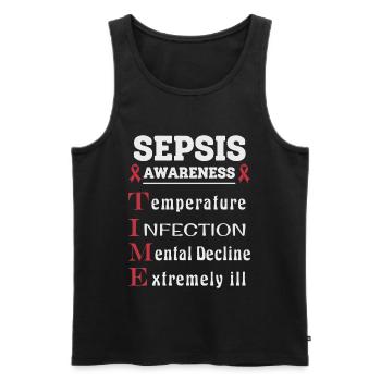 Sepsis Aufklärung T.I.M.E. Leitfaden - Männer Premium Bio Tank Top - Schwarz - Vorne - Michal (187cm)