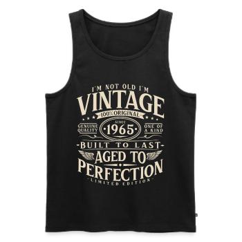 1965_Jahrgang_Vintage_Geburtstag_Geschenk - Men's Premium Organic Tank Top - black - Front - Michal (187cm)