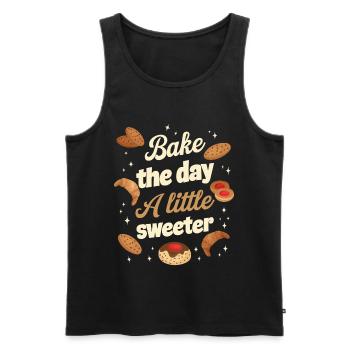 Back den Tag ein bisschen süßer - Männer Premium Bio Tank Top - Schwarz - Vorne - AI Model Male 178 light (178cm)