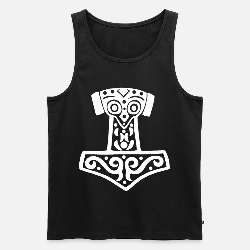 Thors Hammer (weiß) - Männer Premium Bio Tank Top - Schwarz