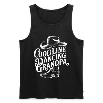 Line-Dancing Grandpa Cowboy - Men's Premium Organic Tank Top - black - Front - AI Model Male 178 light (178cm)