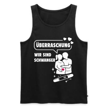 Surprise: We are pregnant - Men's Premium Organic Tank Top - black - Front - Michal (187cm)