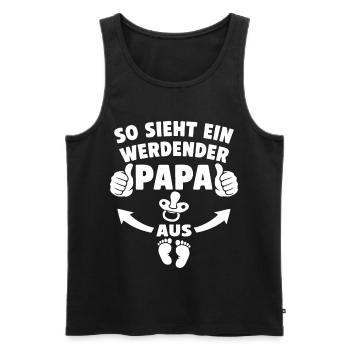 So sieht ein werdender Papa aus - Männer Premium Bio Tank Top - Schwarz - Vorne - Michal (187cm)