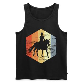 Reiten Retro Look - Männer Premium Bio Tank Top - Schwarz - Vorne - AI Model Male 178 light (178cm)