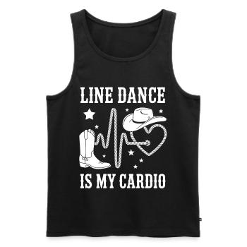 Line Dance Cardio Stil - Männer Premium Bio Tank Top - Schwarz - Vorne - Michal (187cm)
