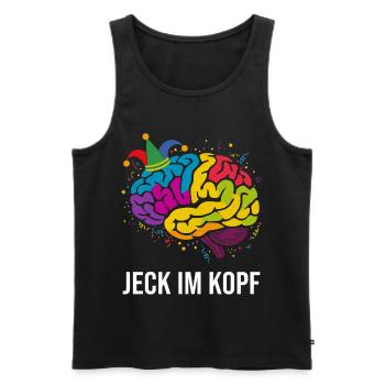 Karneval Kostüm Jeck im Kopf Fasching Zubehör 2026 - Männer Premium Bio Tank Top - Schwarz - Vorne - AI Model Male 178 light (178cm)