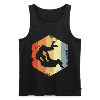Vintage Judo Fighter - Men's Premium Organic Tank Top - black - Front - AI Model Male 178 light (178cm)