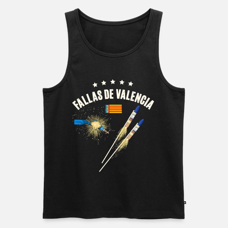 Feux d’artifice de Fallas de Valencia - Débardeur bio Premium Homme - noir