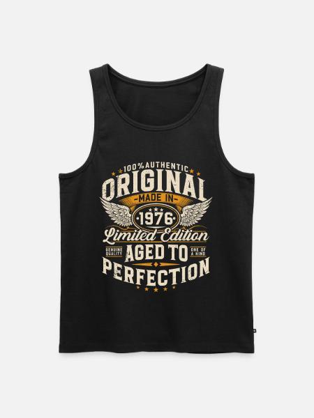 Original födelsedagspresent från 1976 Vintage - Ekologisk premium tanktopp herr - svart