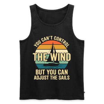 You Can't Control The Wind Segeln Spruch - Männer Premium Bio Tank Top - Schwarz - Vorne - AI Model Male 178 light (178cm)