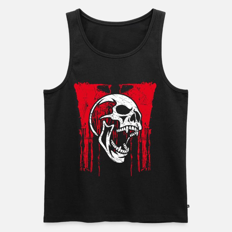 Schädel schreit - Männer Premium Bio Tank Top - Schwarz