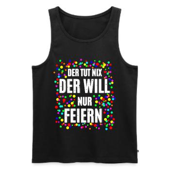 Der Will Feiern - Männer Premium Bio Tank Top - Schwarz - Vorne - AI Model Male 178 light (178cm)