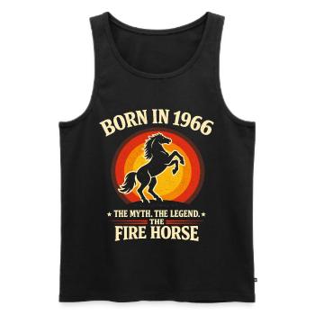 Legend 1966 Fire Horse Myth Retro - Men's Premium Organic Tank Top - black - Front - AI Model Male 178 light (178cm)