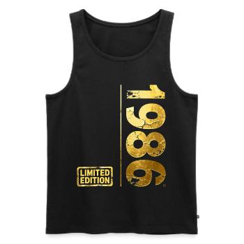 Edition limitée 1986 - Débardeur bio Premium Homme - noir - Devant - Michal (187cm)