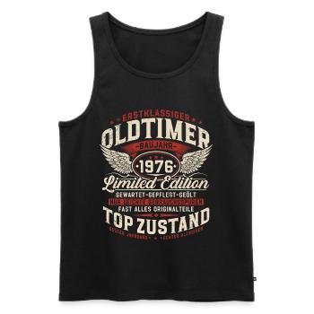 1976 Oldtimer 50. Geburtstag Geschenk Retro - Männer Premium Bio Tank Top - Schwarz - Vorne - AI Model Male 178 light (178cm)