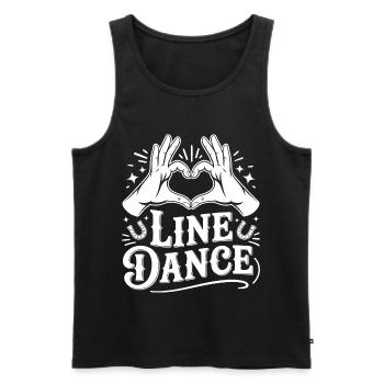 Line Dance Heart Sign - Men's Premium Organic Tank Top - black - Front - AI Model Male 178 light (178cm)