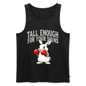 Rabbit alarm: Beware of the shins - Men's Premium Organic Tank Top - black - Front - AI Model Male 178 light (178cm)