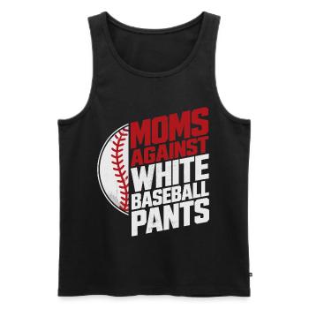 Maman Baseball : Humour Lessive et Sport - Débardeur bio Premium Homme - noir - Devant - AI Model Male 178 light (178cm)