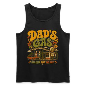 Papa Gaz – Stiller, aber furchteinflößender Jahrgang - Männer Premium Bio Tank Top - Schwarz - Vorne - AI Model Male 178 light (178cm)