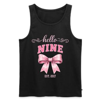 Hello Nine 9 Ans Est 2017 Anniversaire Nœud - Débardeur bio Premium Homme - noir - Devant - Michal (187cm)