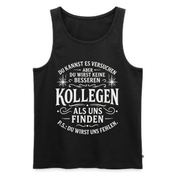 Abschiedsgeschenk Kollegen Jobwechsel - Männer Premium Bio Tank Top - Schwarz - Vorne - Michal (187cm)