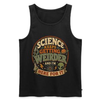 Wissenschaft wird immer verrückter - Männer Premium Bio Tank Top - Schwarz - Vorne - AI Model Male 178 light (178cm)