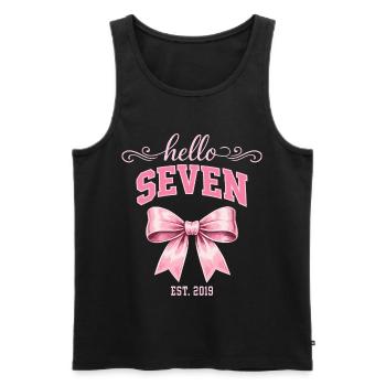 Hello Seven 7 Ans Est 2019 Anniversaire Nœud - Débardeur bio Premium Homme - noir - Devant - Michal (187cm)