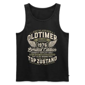 Oldtimer 1976 Baujahr 50. Geburtstag Geschenk - Männer Premium Bio Tank Top - Schwarz - Vorne - AI Model Male 178 light (178cm)