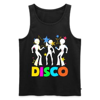 Retro Back to the 80s Vintage Design - Männer Premium Bio Tank Top - Schwarz - Vorne - Michal (187cm)