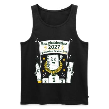 Genug gelernt für dieses Jahr - Männer Premium Bio Tank Top - Schwarz - Vorne - Michal (187cm)