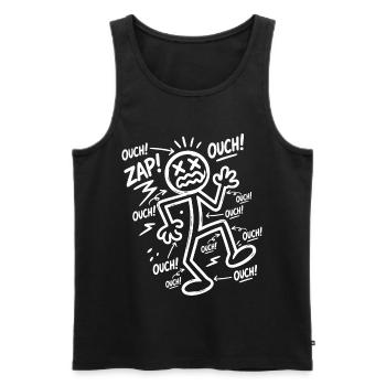 Electric Shock Humor | Funny Electrician Gift - Men's Premium Organic Tank Top - black - Front - AI Model Male 178 light (178cm)