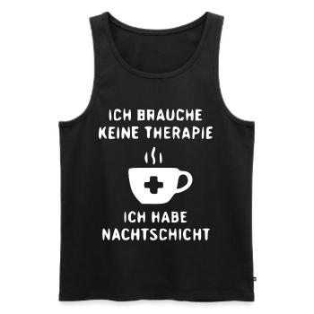 NachtSchicht Humour Pas de thérapie - Débardeur bio Premium Homme - noir - Devant - Michal (187cm)