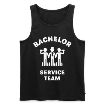 Équipe de service pour célibataires (Marié / enterrement de vie de garçon / Blanc) - Débardeur bio Premium Homme - noir - Devant - Michal (187cm)