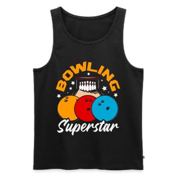 Quilles de boules de superstar du bowling - Débardeur bio Premium Homme - noir - Devant - Michal (187cm)