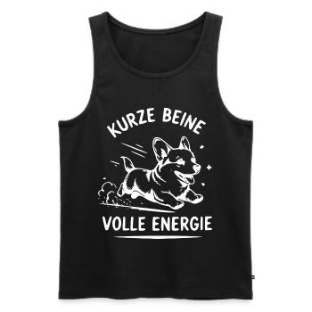 Kurze Beine, volle Energie - Männer Premium Bio Tank Top - Schwarz - Vorne - Michal (187cm)