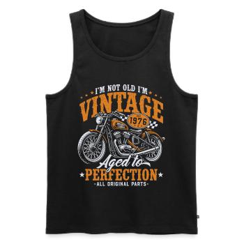 Cadeau d’anniversaire de moto vintage vintage 1976 - Débardeur bio Premium Homme - noir - Devant - Michal (187cm)