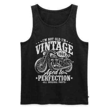 1966 Vintage Vintage Motorcycle Birthday Gift - Men's Premium Organic Tank Top - black - Front - Michal (187cm)
