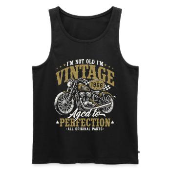 Cadeau d’anniversaire de moto vintage vintage 1966 - Débardeur bio Premium Homme - noir - Devant - Michal (187cm)