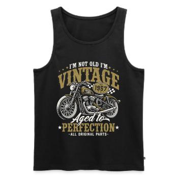 1957 Jahrgang Vintage Motorrad Geburtstag Geschenk - Männer Premium Bio Tank Top - Schwarz - Vorne - Michal (187cm)