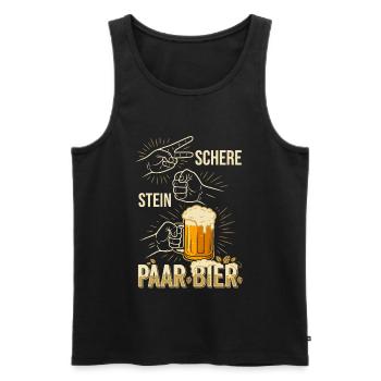 Schere Stein Bier Trinkspiel Design - Männer Premium Bio Tank Top - Schwarz - Vorne - Michal (187cm)